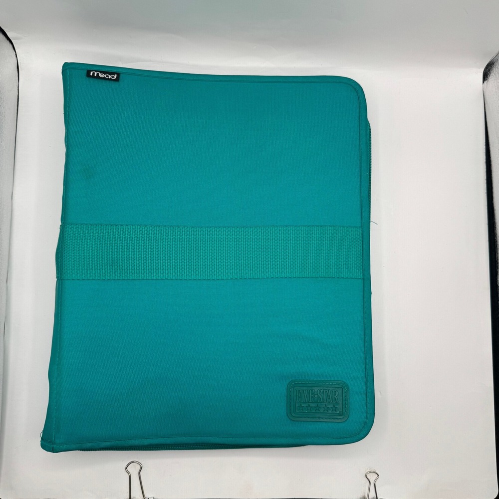 Mead Five Star Zipper Binder Teal Vintage 1991 First Gear 29058 Read